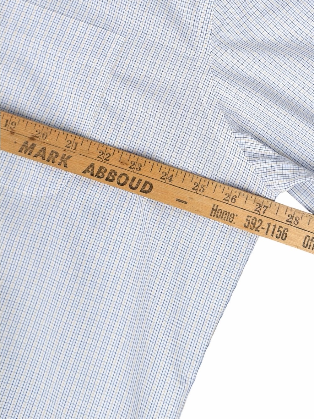 Enro Men's 18 34/35 Dress Shirt Blue Yellow Check Non-Iron Cotton Button Down - Picture 7 of 9